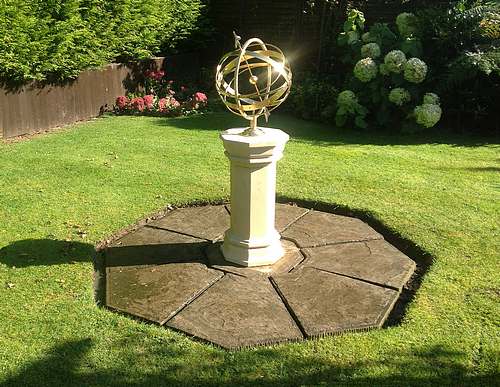 Ecliptic armillary glinting in the sun